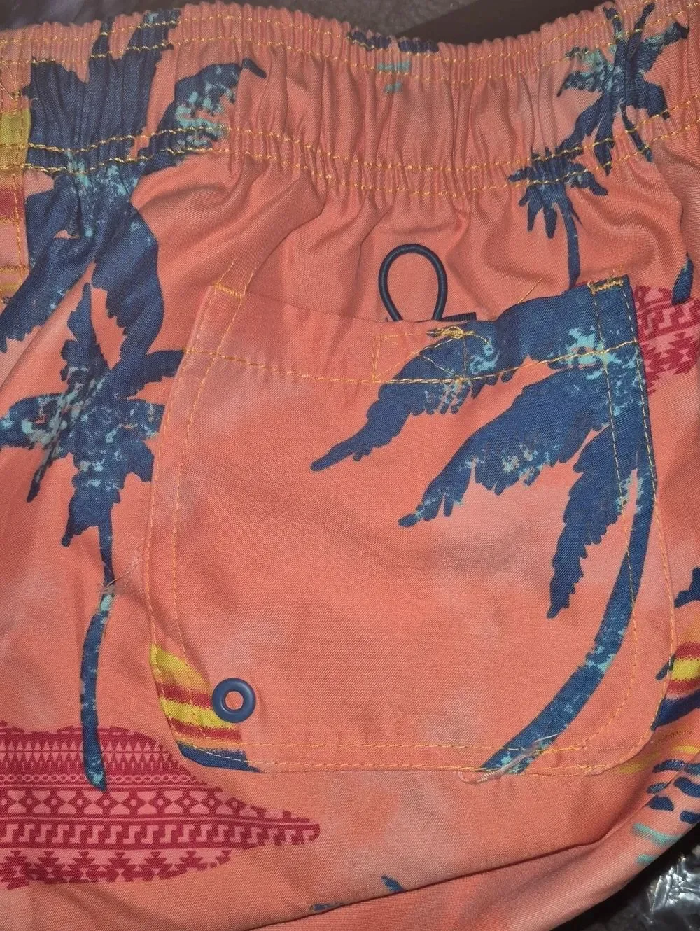 Burnside Men's XL Orange Palm-Print Swim Trunks - New